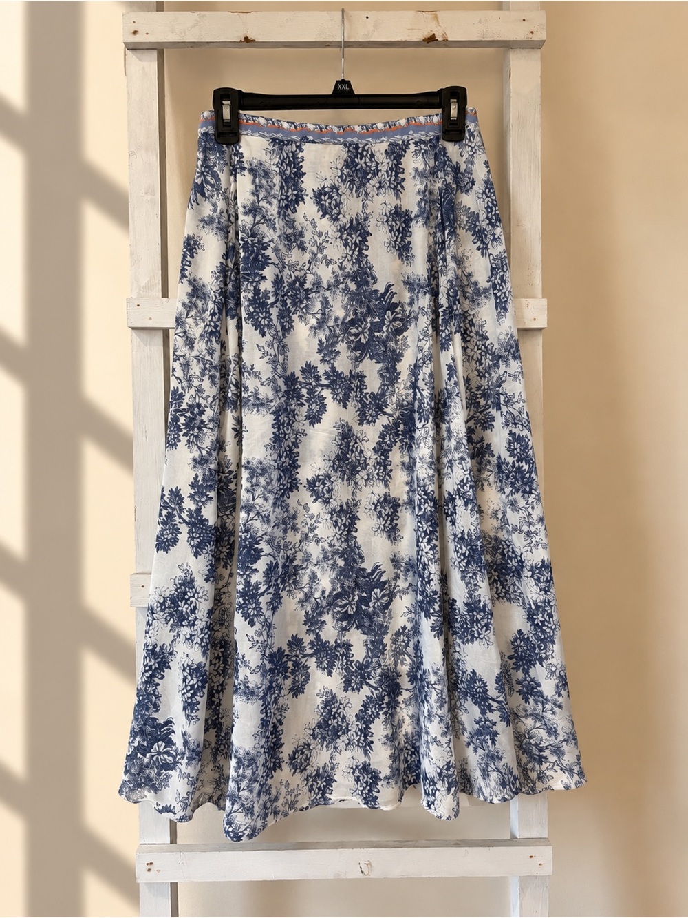 NWOT Max Studio Blue and White Floral Circle Skirt